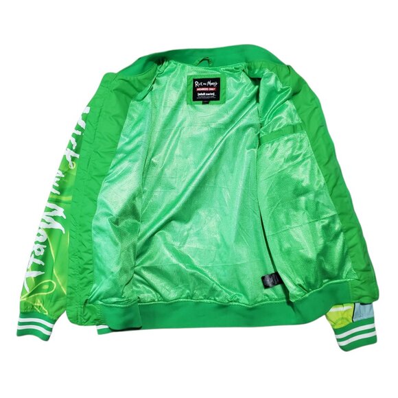 Members Only Rick & Morty Full Zip Green Bomber Jacket - Large - Picture 3 of 9